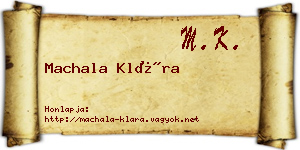 Machala Klára névjegykártya